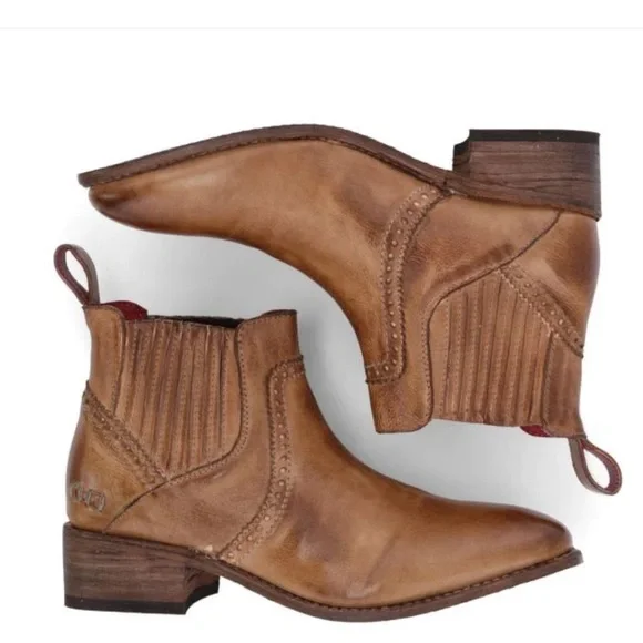 NWT BED|STU Ellice Tan Rustic Ankle Boot - Picture 2 of 12